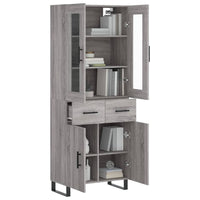 Thumbnail for Highboard Grau Sonoma 69,5x34x180 cm Holzwerkstoff