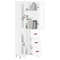 Thumbnail for Highboard Hochglanz-Weiß 69,5x34x180 cm Holzwerkstoff