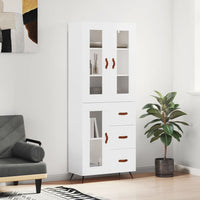 Thumbnail for Highboard Hochglanz-Weiß 69,5x34x180 cm Holzwerkstoff