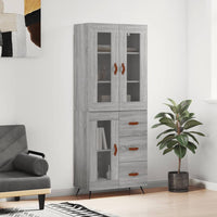 Thumbnail for Highboard Grau Sonoma 69,5x34x180 cm Holzwerkstoff