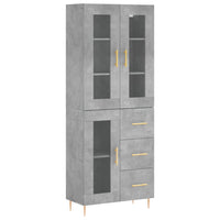 Thumbnail for Highboard Betongrau 69,5x34x180 cm Holzwerkstoff