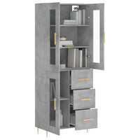 Thumbnail for Highboard Betongrau 69,5x34x180 cm Holzwerkstoff