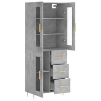 Thumbnail for Highboard Betongrau 69,5x34x180 cm Holzwerkstoff