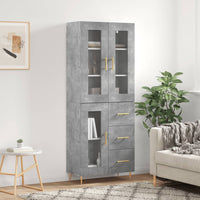 Thumbnail for Highboard Betongrau 69,5x34x180 cm Holzwerkstoff
