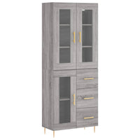 Thumbnail for Highboard Grau Sonoma 69,5x34x180 cm Holzwerkstoff