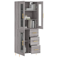 Thumbnail for Highboard Grau Sonoma 69,5x34x180 cm Holzwerkstoff