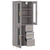 Thumbnail for Highboard Grau Sonoma 69,5x34x180 cm Holzwerkstoff