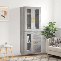 Thumbnail for Highboard Grau Sonoma 69,5x34x180 cm Holzwerkstoff