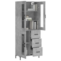 Thumbnail for Highboard Betongrau 69,5x34x180 cm Holzwerkstoff