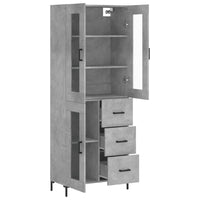 Thumbnail for Highboard Betongrau 69,5x34x180 cm Holzwerkstoff