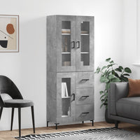 Thumbnail for Highboard Betongrau 69,5x34x180 cm Holzwerkstoff