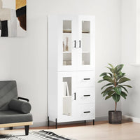 Thumbnail for Highboard Hochglanz-Weiß 69,5x34x180 cm Holzwerkstoff