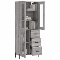 Thumbnail for Highboard Grau Sonoma 69,5x34x180 cm Holzwerkstoff