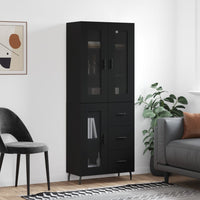 Thumbnail for Highboard Schwarz 69,5x34x180 cm Holzwerkstoff
