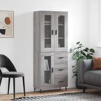 Thumbnail for Highboard Grau Sonoma 69,5x34x180 cm Holzwerkstoff