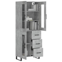 Thumbnail for Highboard Betongrau 69,5x34x180 cm Holzwerkstoff