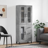 Thumbnail for Highboard Betongrau 69,5x34x180 cm Holzwerkstoff