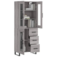 Thumbnail for Highboard Grau Sonoma 69,5x34x180 cm Holzwerkstoff