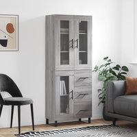 Thumbnail for Highboard Grau Sonoma 69,5x34x180 cm Holzwerkstoff