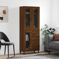 Thumbnail for Highboard Braun Eichen-Optik 69,5x34x180 cm Holzwerkstoff