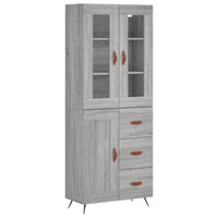 Thumbnail for Highboard Grau Sonoma 69,5x34x180 cm Holzwerkstoff