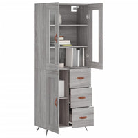 Thumbnail for Highboard Grau Sonoma 69,5x34x180 cm Holzwerkstoff