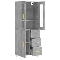 Thumbnail for Highboard Betongrau 69,5x34x180 cm Holzwerkstoff