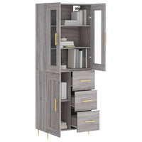 Thumbnail for Highboard Grau Sonoma 69,5x34x180 cm Holzwerkstoff