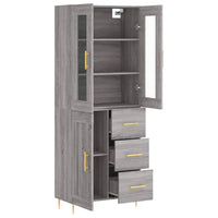 Thumbnail for Highboard Grau Sonoma 69,5x34x180 cm Holzwerkstoff