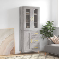 Thumbnail for Highboard Grau Sonoma 69,5x34x180 cm Holzwerkstoff