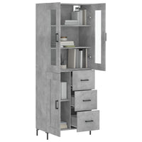 Thumbnail for Highboard Betongrau 69,5x34x180 cm Holzwerkstoff