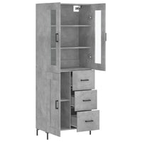 Thumbnail for Highboard Betongrau 69,5x34x180 cm Holzwerkstoff