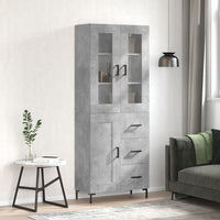 Thumbnail for Highboard Betongrau 69,5x34x180 cm Holzwerkstoff