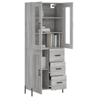 Thumbnail for Highboard Grau Sonoma 69,5x34x180 cm Holzwerkstoff