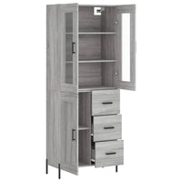 Thumbnail for Highboard Grau Sonoma 69,5x34x180 cm Holzwerkstoff