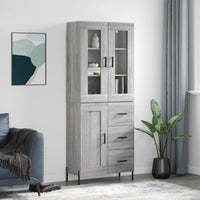 Thumbnail for Highboard Grau Sonoma 69,5x34x180 cm Holzwerkstoff