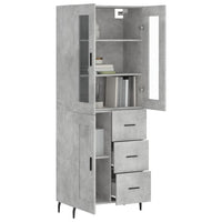 Thumbnail for Highboard Betongrau 69,5x34x180 cm Holzwerkstoff