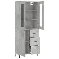 Thumbnail for Highboard Betongrau 69,5x34x180 cm Holzwerkstoff