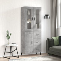 Thumbnail for Highboard Betongrau 69,5x34x180 cm Holzwerkstoff