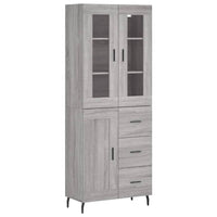 Thumbnail for Highboard Grau Sonoma 69,5x34x180 cm Holzwerkstoff