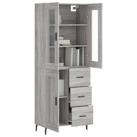 Thumbnail for Highboard Grau Sonoma 69,5x34x180 cm Holzwerkstoff