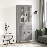 Thumbnail for Highboard Grau Sonoma 69,5x34x180 cm Holzwerkstoff