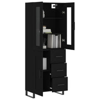 Thumbnail for Highboard Schwarz 69,5x34x180 cm Holzwerkstoff