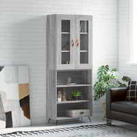Thumbnail for Highboard Grau Sonoma 69,5x34x180 cm Holzwerkstoff