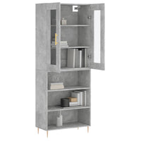 Thumbnail for Highboard Betongrau 69,5x34x180 cm Holzwerkstoff