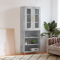 Thumbnail for Highboard Betongrau 69,5x34x180 cm Holzwerkstoff