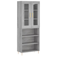 Thumbnail for Highboard Grau Sonoma 69,5x34x180 cm Holzwerkstoff
