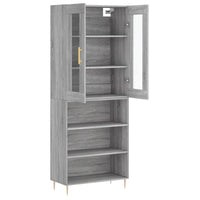 Thumbnail for Highboard Grau Sonoma 69,5x34x180 cm Holzwerkstoff