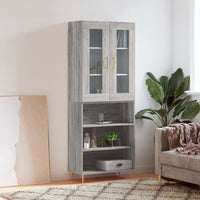 Thumbnail for Highboard Grau Sonoma 69,5x34x180 cm Holzwerkstoff