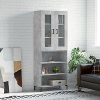 Thumbnail for Highboard Betongrau 69,5x34x180 cm Holzwerkstoff